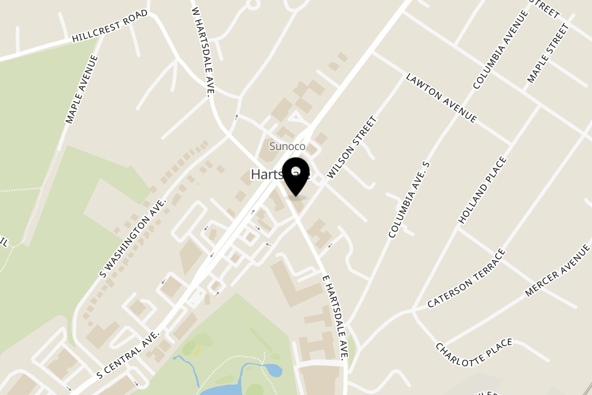 Map showing the location of MASKA Indian Street Food + Chai Cafe on 15 E Hartsdale Ave in Hartsdale